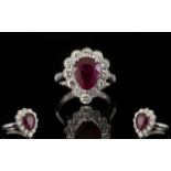 18ct White Gold Superb Pear Shaped Ruby