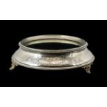 Antique Plated Metal Mirrored Cake Stand Of circular form with mirrored top,