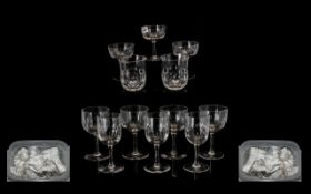 Quantity Of Clear Drinking Glasses To Include Tumblers, Champagne, Liqueur etc Early To Mid 20thC