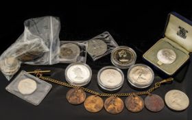 A Small Mixed Lot Of Commemorative Coins To include obne Bermuda Crown, Gibraltar Crown,