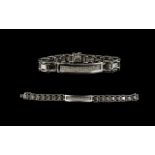 Unisex 14ct White Gold - Superb Diamond Set Bracelet,