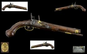 18th/19thC Dutch Flintlock Pistol Marked To Lock Plate Thone Amsterdam, Steel barrel, lock,