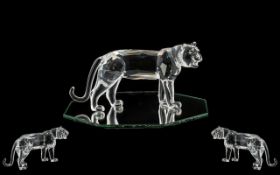 Swarovski Silver Crystal Figure - Endangered Species Collection ' Tiger ' Designer Michael Stamey,