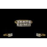 18ct Gold - Nice Quality Pave Set Diamond Ring From The 1920's Period.