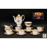 Paragon 'Pompadour' Coffee Service comprising Coffee Pot, 6 Coffee Cups and Saucers,