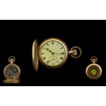 Swiss Made Gold Plated - Demi Hunter Pocket Watch,