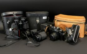 A Collection of Cameras and Binoculars to include Hans Weiss Optik Field Binoculars,