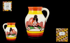 Wedgwood Bizarre Clarice Cliff Hand Painted Limited Edition Lotus Jug - Farmhouse Number 107 of