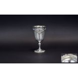 American 19th Century Baroque by Wallace - Very Fine Silver Plated Repousse Water Goblet.