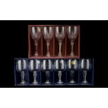 LEAD CRYSTAL BOXED FRENCH WINE GLASSES.