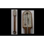 Comilli Holburn Stick Barometer - mahogany cased with silvered dial. Missing cover to base.