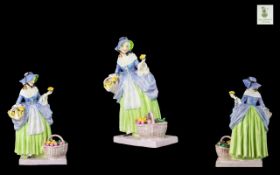 Royal Doulton Early Hand Painted Figurine ' Spring Flowers ' HN1807. Designed L. Harradine.