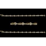 14ct White Gold Superb Baguette And Brilliant Cut Diamond Set Bracelet Fully hallmarked for 14ct,