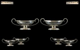 Victorian Period - Nice Quality Early Pair of Silver Salts of Small Proportions,