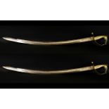 Two Indian Made Display Purposes Cavalry Swords Overall length, 36 inches,
