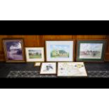 A Mixed Collection Of Framed Prints And Photographs To include reproduction Lancaster map,