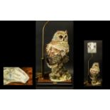 Giuseppe Armani Capo-Di-Monte Tall and Superb Ltd and Numbered Edition Figural Barn Owl Lamp Base,