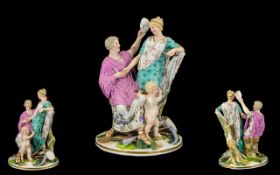 19th Century German Very Fine Hand painted Hard-Paste Porcelain Fynn Group 'Opera Scene' - 'Behind