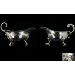 A Pair of Fine Quality Solid Silver Sauce Boats of Very Pleasing Form. Hallmark Birmingham 1930,