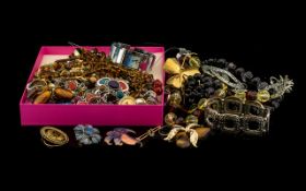A Mixed Collection Of Costume Jewellery To include beaded necklaces, pendant, wristwatches,