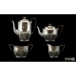 Victorian Period Well Made and Good Quality Silver Plated 4 Piece Tea / Coffee Service of Pleasing