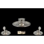 Edwardian Period - Attractive Solid Silver Ink Stand,
