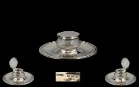 Edwardian Period - Attractive Solid Silver Ink Stand,