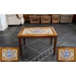 Early 20thC Inlaid Occasional Table with decorative geometric patterned top.