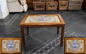 Early 20thC Inlaid Occasional Table with decorative geometric patterned top.