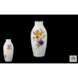 Rosenthal Selb - Bavaria Signed Hand Painted Porcelain Vase with Painted Floral Images on White