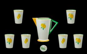 Shelley Vogue Shape Art Deco Seven Piece Lemonade Set To include geometric,