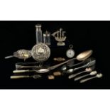 A Mixed Collection Of Antique And Vintage Silver And Mixed Metal Items A varied lot to include