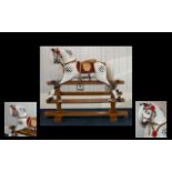 Antique Rocking Horse By Tri-Ang - carved horse on swing rocker frame.