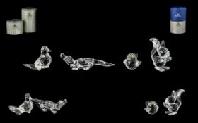 A Collection of Swarovski Crystal Animal Figures comprising 1) Swarovski Crystal Retired Dove no.