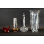 Lotus Bohemia Crystal Boxed Lead Crystal Fluted Large Vase heavy lead crystal vase of stylised