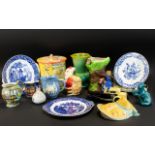 A Mixed Collection Of Ceramics And Collectibles To include vintage Butlins biscuit tin,