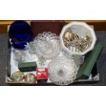 A Mixed Collection Of Decorative Ceramics And Glassware A varied lot to include cobalt blue glass
