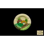 Clarice Cliff 1930;s Hand Painted Circular Ashtray ' Bizarre Range ' Aurea Pattern. c.1934.