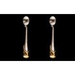 18ct Yellow And White Gold Contemporary Drop Earrings statement drop earrings with French clip