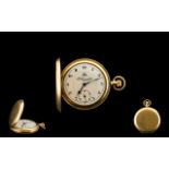 Thomas Russell and Son Gold Plated - Full Hunter Keyless Pocket Watch,