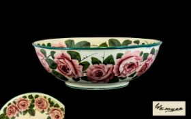 Wemyss - Very Large and Impressive Footed Bowl ' Cabbage Roses ' Pattern. 5.5 Inches - 13.