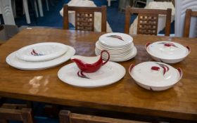 Paussy England Mid Century 'Regatta' Pattern Part Dinner Service Approx 25 pieces to include tureen,