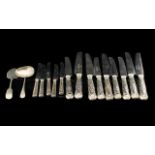 A Collection Of Silver Cutlery Items Sixteen pieces in total to include five butter knives -