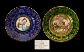 Caverswall Wall Plate Commemorating the Wedding of Prince Charles to Diana Spencer on 29th July