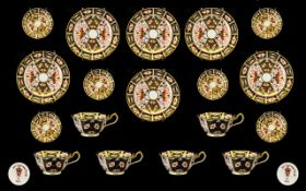 Royal Crown Derby Early 20th Century Set of Six Trios ( 18 ) Pieces.