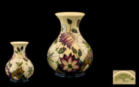 Moorcroft - Modern Bulbous Shaped Vase ' Bramble Revisited ' Pattern. Designer Alicia Amison.