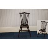 Spindle Back Chair of small proportion, with padded petit point seat. Height 22". See photographs.