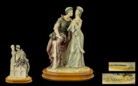 Capo-Di-Monte Superb Signed and Hand Painted Figural Group by Bruno Merli,