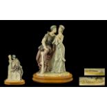 Capo-Di-Monte Superb Signed and Hand Painted Figural Group by Bruno Merli,