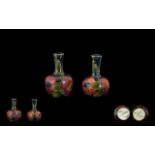 William Moorcroft - Nice Quality Signed Bud Vases ( 2 ) Both of Small Proportions, Excellent Glaze,